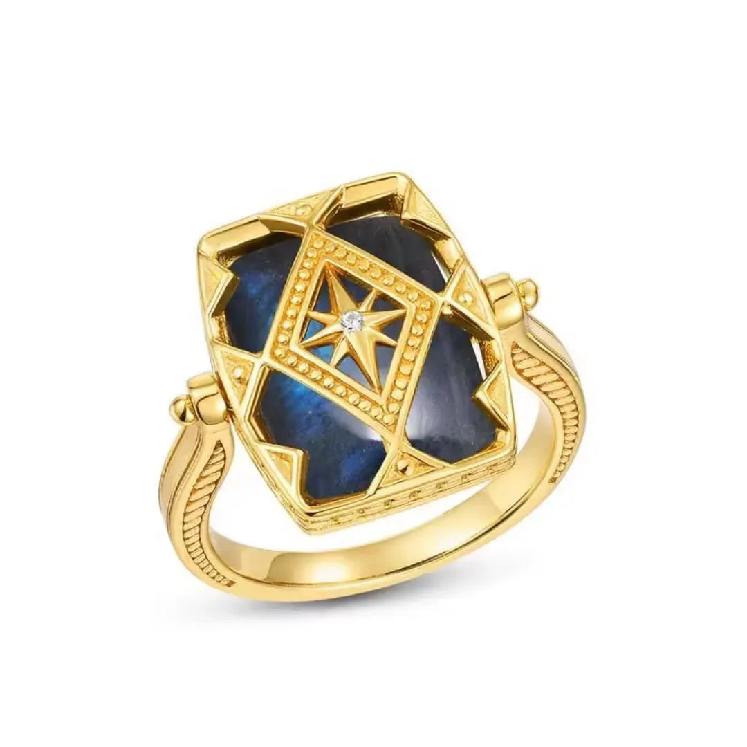 Bague Labradorite "Eclat Mystérieux" Argent Doré Or