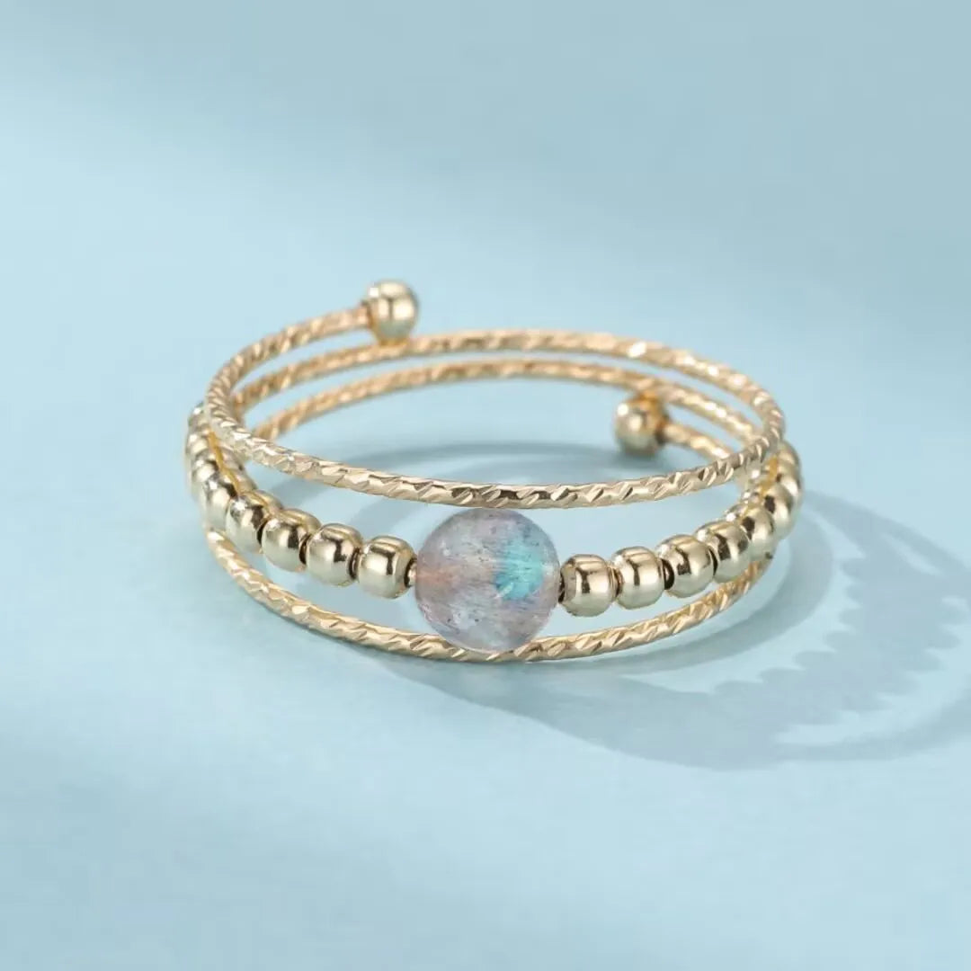 Bague Labradorite "Planète Charmante" Doré Or