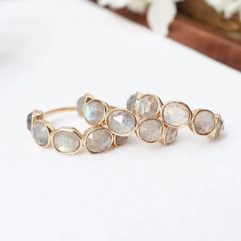 Bague Labradorite Trio – Beruhigendes Gold, Silber mit Goldüberzug