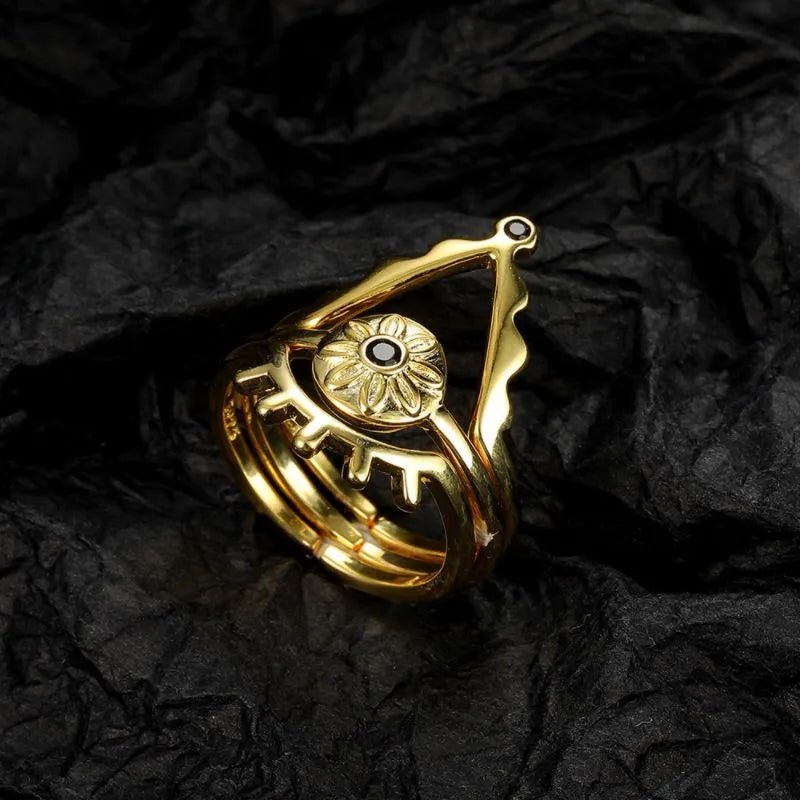 Bague Mauvais Œil "Œil du Soleil" Argent Doré Or