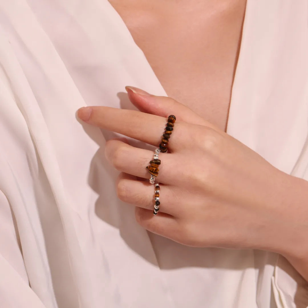 Bague Œil de Tigre "Simplicité Protectrice" Argent