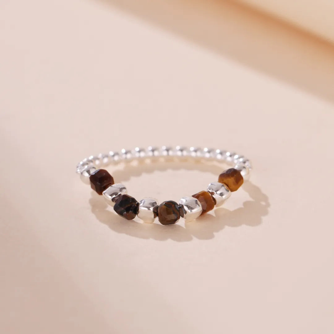 Bague Œil de Tigre "Simplicité Protectrice" Argent