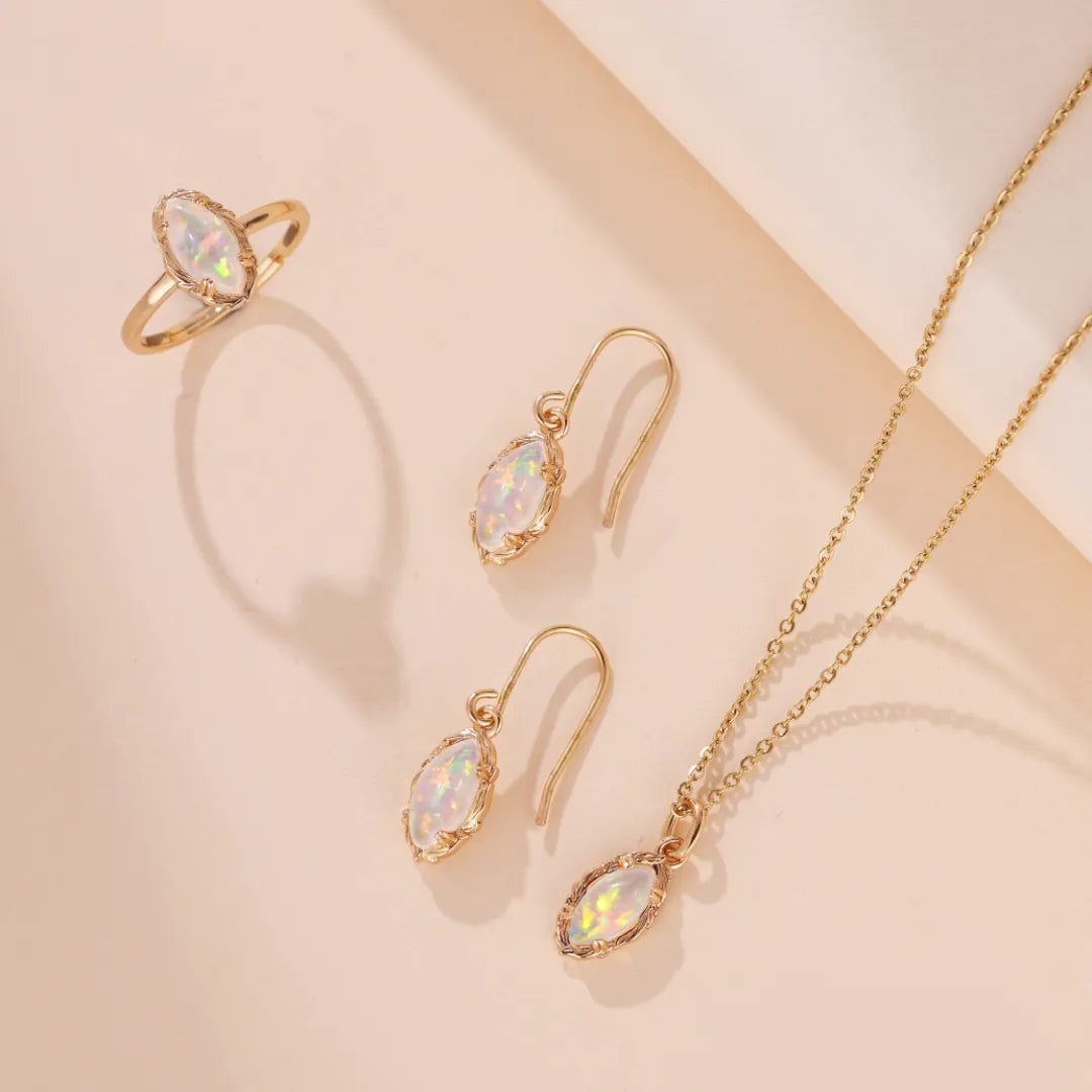 Collier Opale "Aura Envoûtante" Argent Doré Or