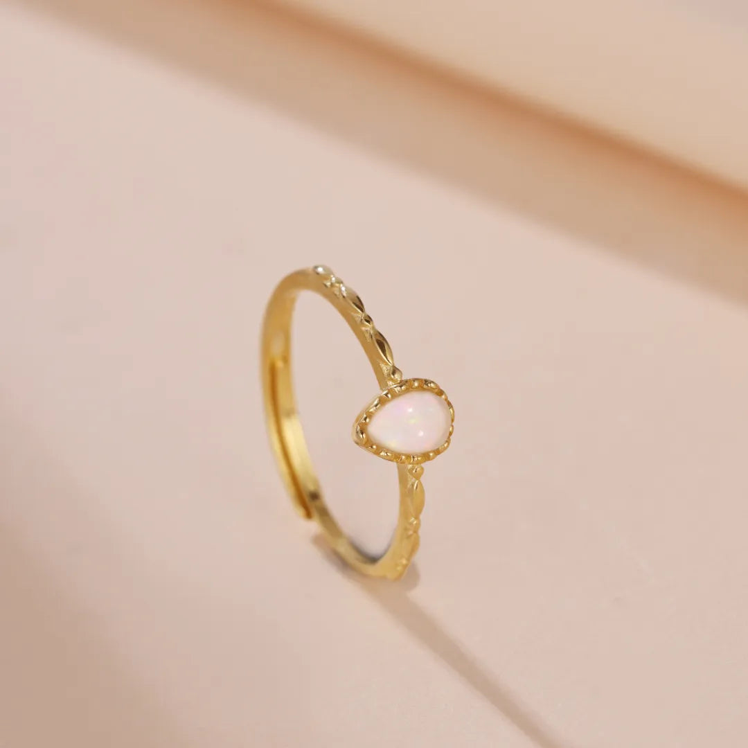 Bague Opale "Goutte Douce" Argent Doré Or