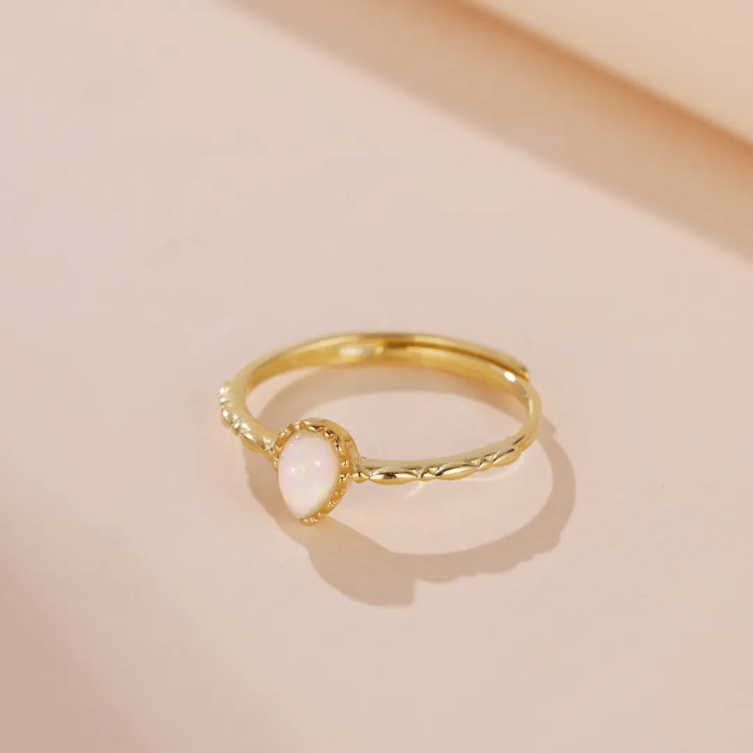 Bague Opale "Goutte Douce" Argent Doré Or