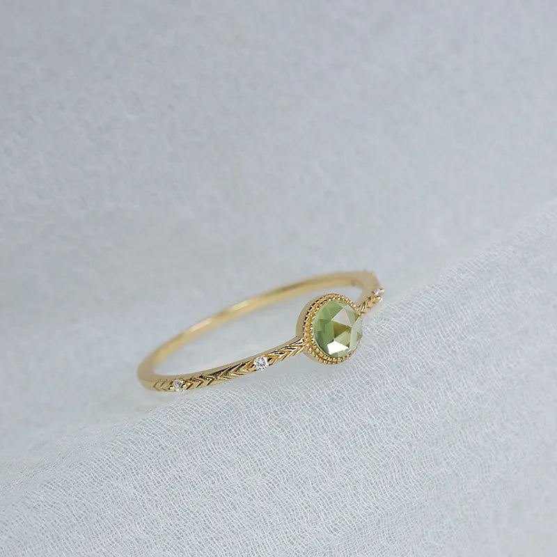 Bague Péridot "Beauté Raffinée" Argent Doré Or