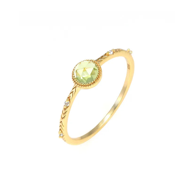 Bague Péridot "Beauté Raffinée" Argent Doré Or