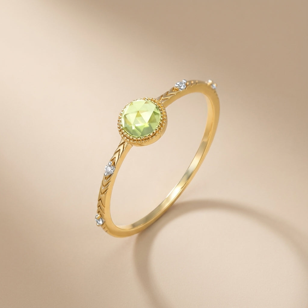 Bague Péridot "Beauté Raffinée" Argent Doré Or