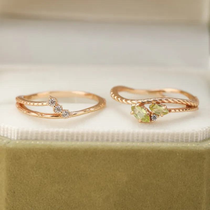 Peridot Ring "Wunderbarer Glanz" Goldplattiert Silber