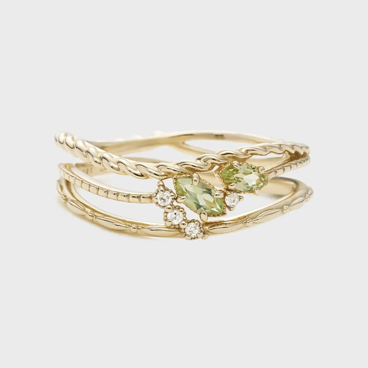 Peridot Ring "Wunderbarer Glanz" Goldplattiert Silber