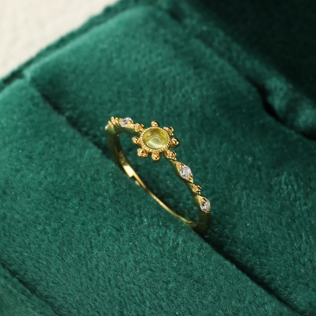 Bague Péridot "Force Lumineuse" Argent Doré Or