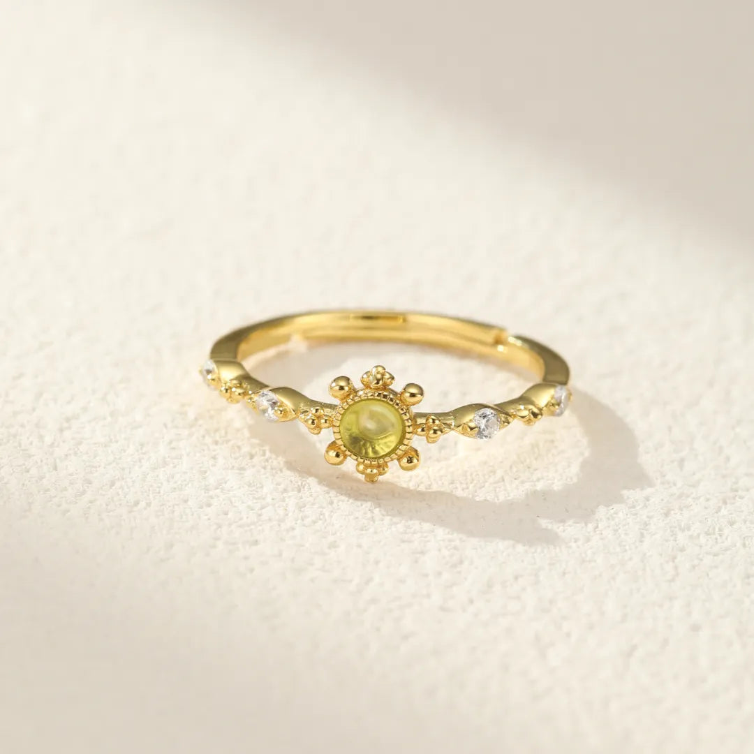 Bague Péridot "Force Lumineuse" Argent Doré Or