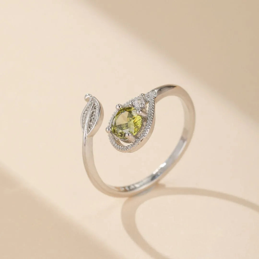 Anillo Peridoto "Naturaleza Apacible" Plata