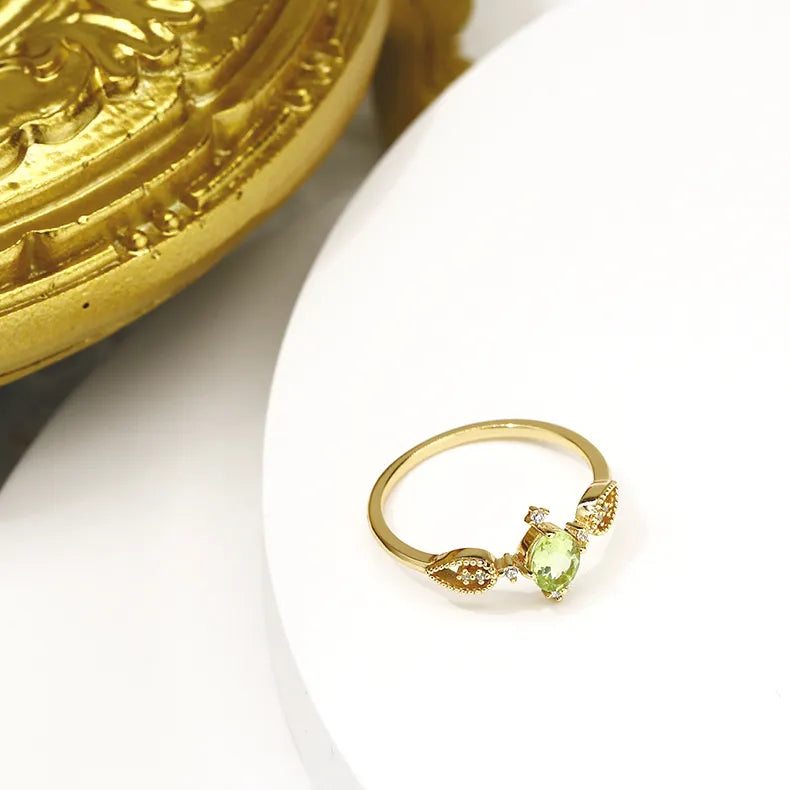 Bague Péridot "Prospérité Intérieure" Argent Doré Or