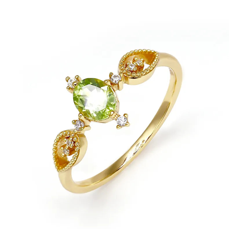 Bague Péridot "Prospérité Intérieure" Argent Doré Or
