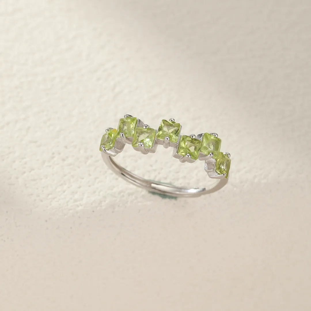 Bague Péridot "Verdure Élégante" Argent