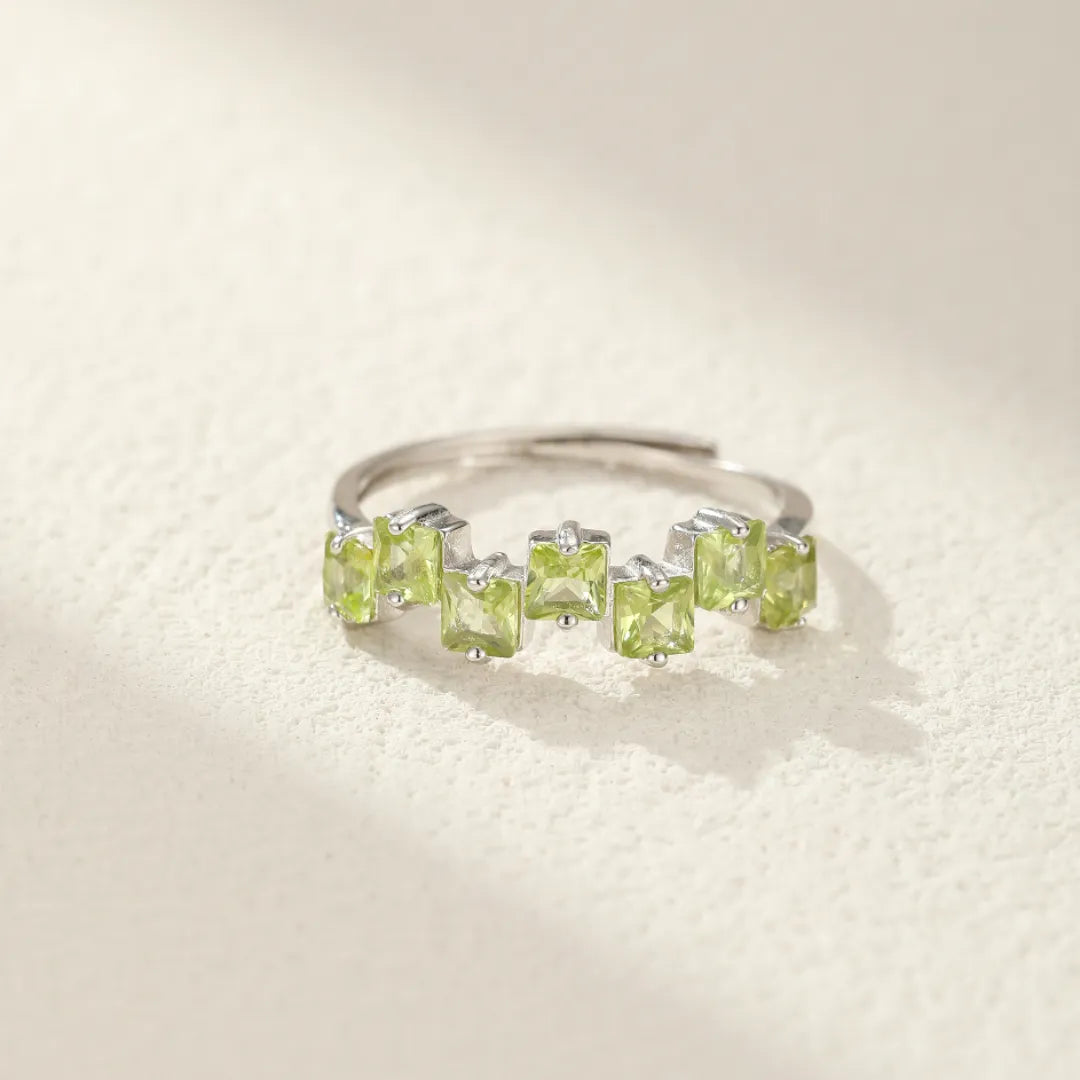Bague Péridot "Verdure Élégante" Argent
