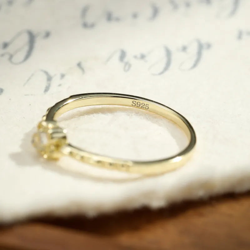 Bague Pierre de Lune "Songe Doux" Argent Doré Or