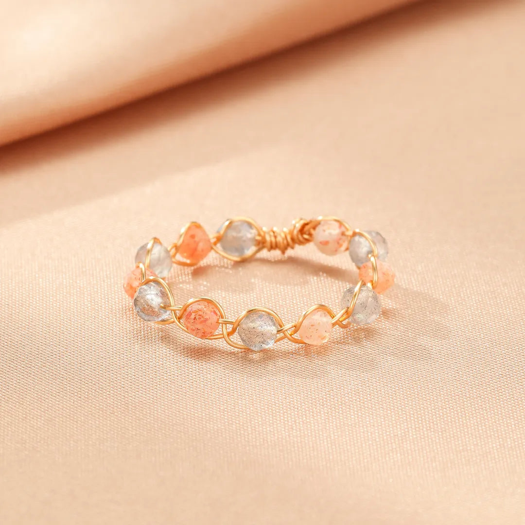 Bague Pierre de Soleil et Pierre de Lune "Éclat Astral"