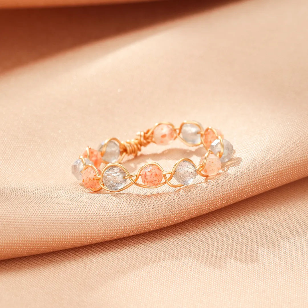 Bague Pierre de Soleil et Pierre de Lune "Éclat Astral"