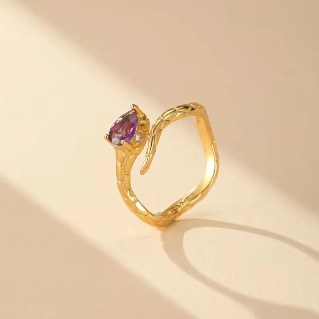 Bague Serpent "Aura Précieuse" Argent Doré Or