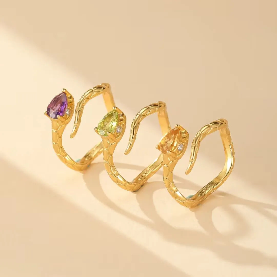 Bague Serpent "Aura Précieuse" Argent Doré Or