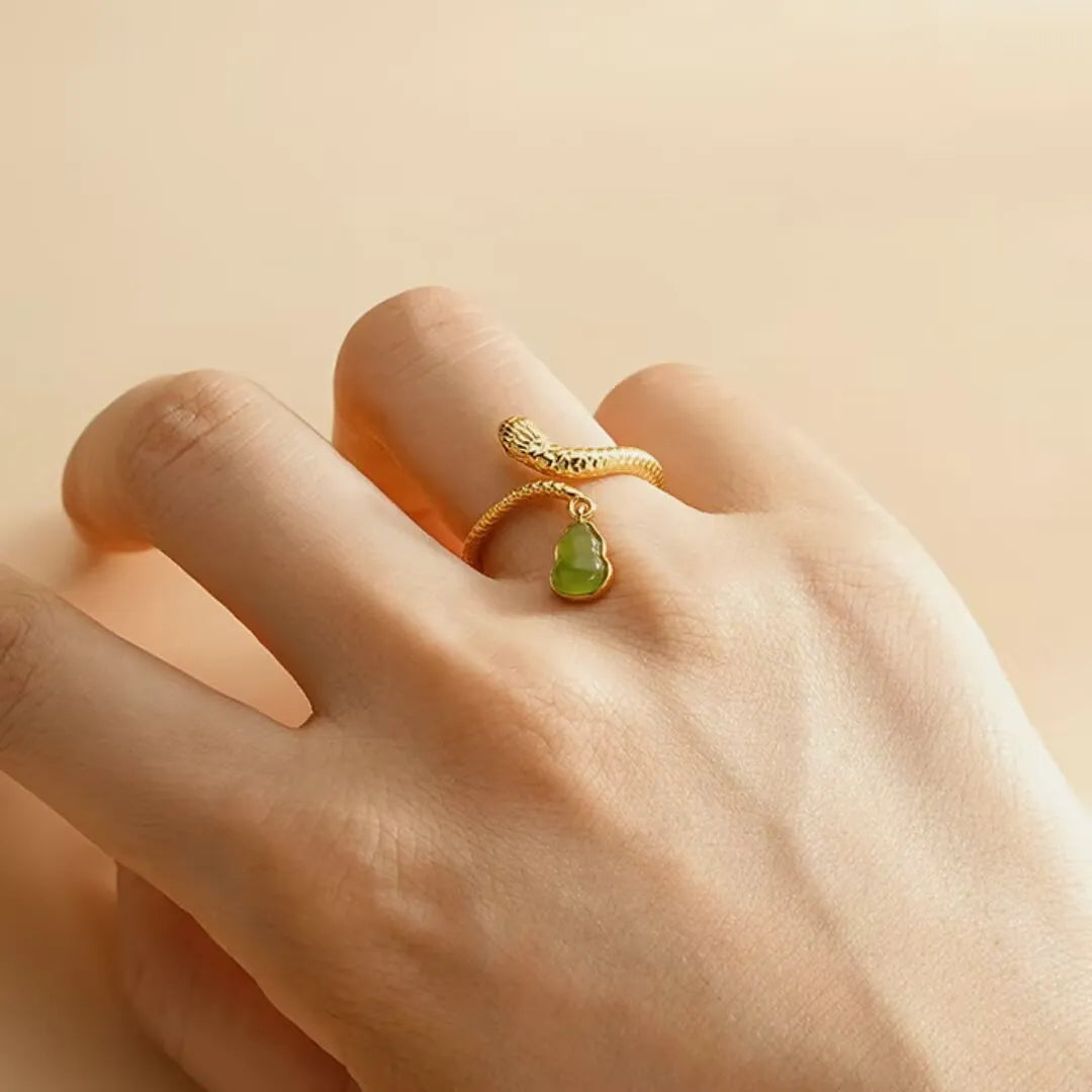 Bague Serpent Jade "Charme Envoûtant" Argent