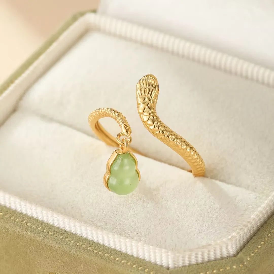 Bague Serpent Jade "Charme Envoûtant" Argent