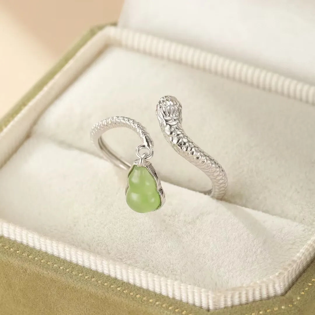 Bague Serpent Jade "Charme Envoûtant" Argent