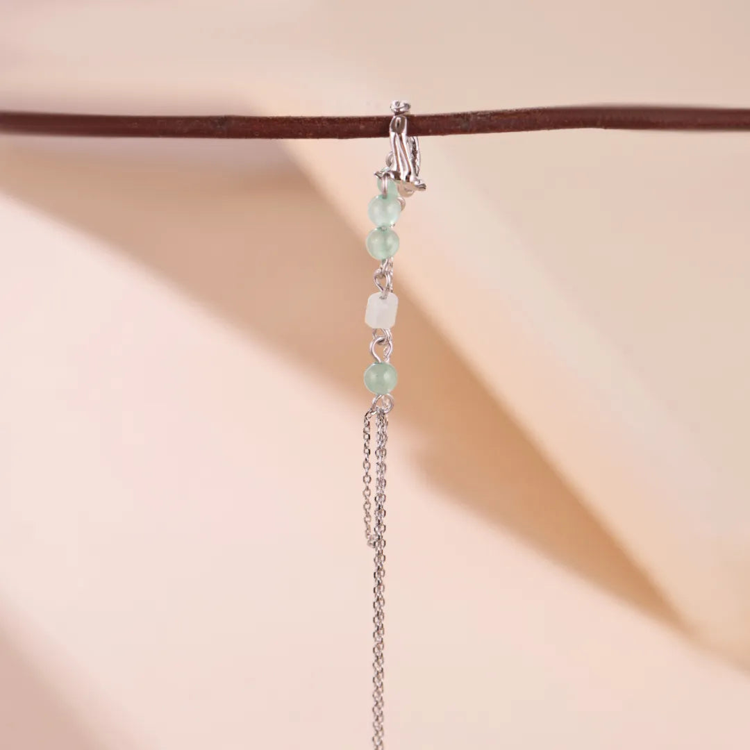 Boucle d'Oreille Aventurine "Sérénité Naturelle" Argent