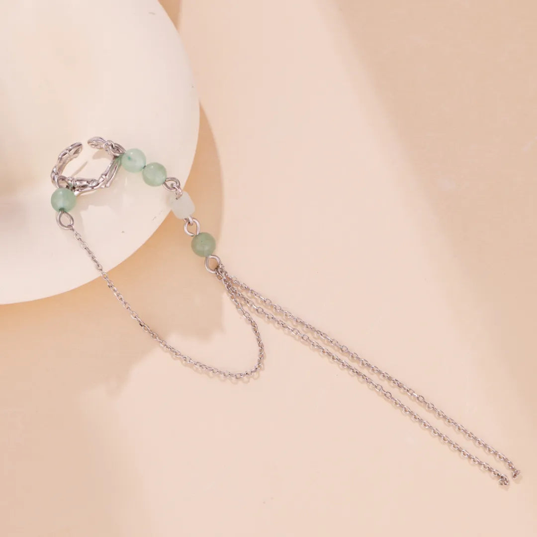 Boucle d'Oreille Aventurine "Sérénité Naturelle" Argent