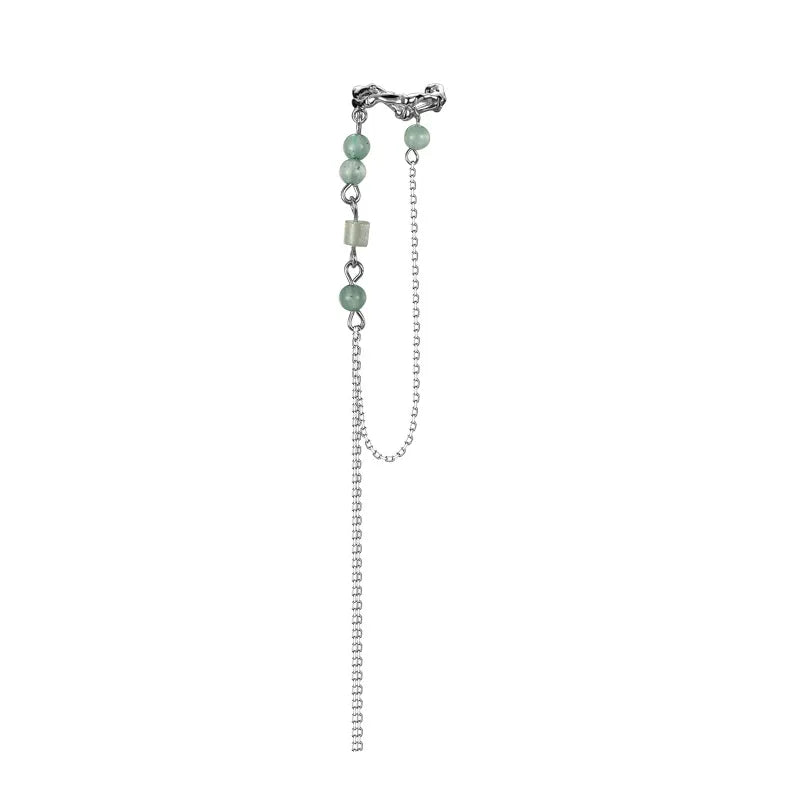 Boucle d'Oreille Aventurine "Sérénité Naturelle" Argent