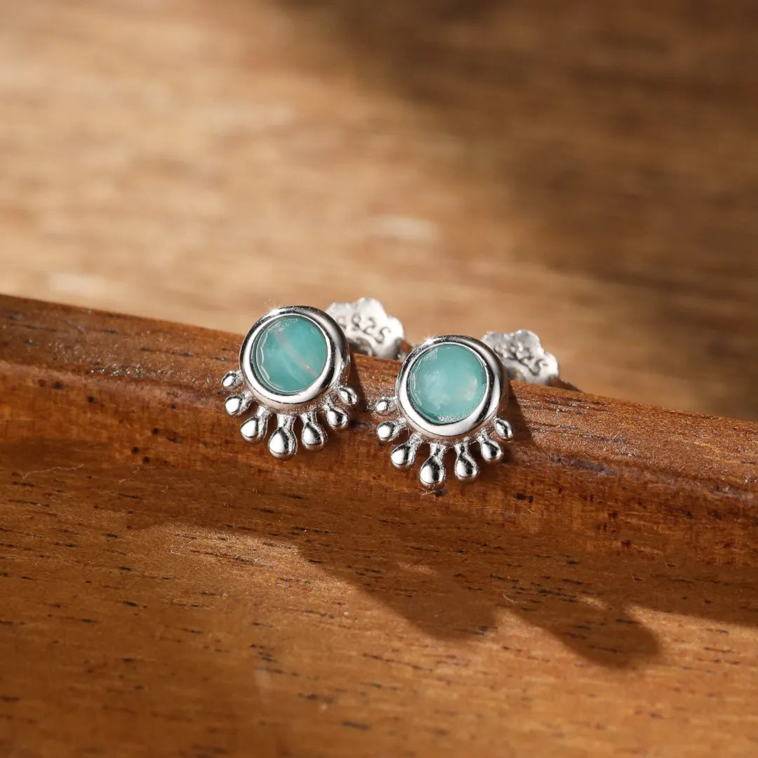 Boucles d'Oreilles Amazonite "Vagues Apaisantes" Argent
