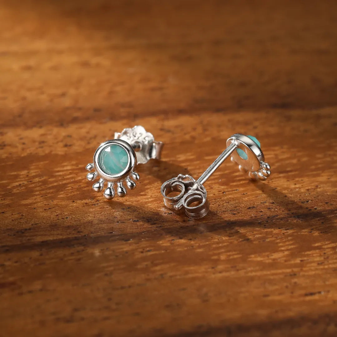 Boucles d'Oreilles Amazonite "Vagues Apaisantes" Argent