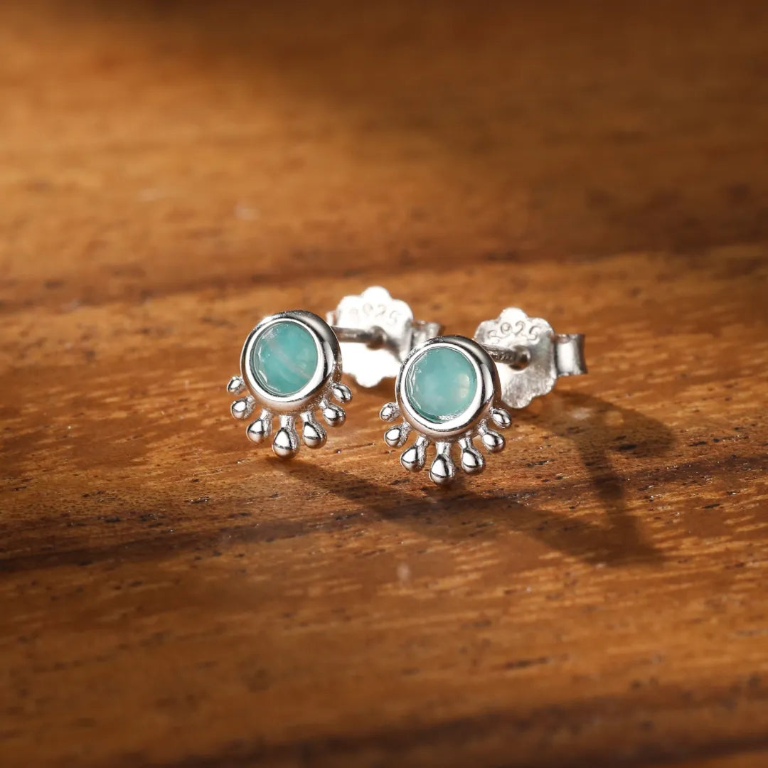 Boucles d'Oreilles Amazonite "Vagues Apaisantes" Argent