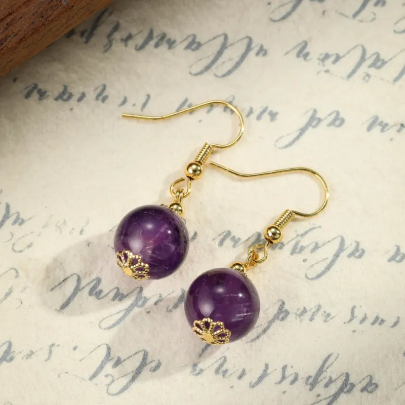 Boucles d'Oreilles Améthyste "Secret Envoûtant"