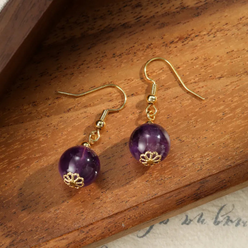 Boucles d'Oreilles Améthyste "Secret Envoûtant"