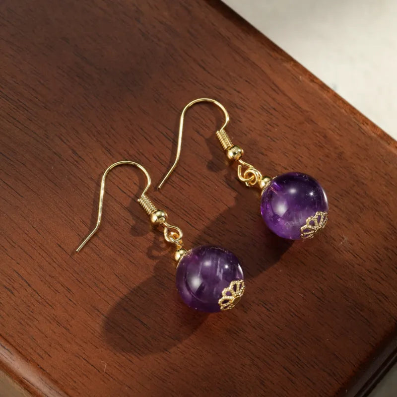 Boucles d'Oreilles Améthyste "Secret Envoûtant"