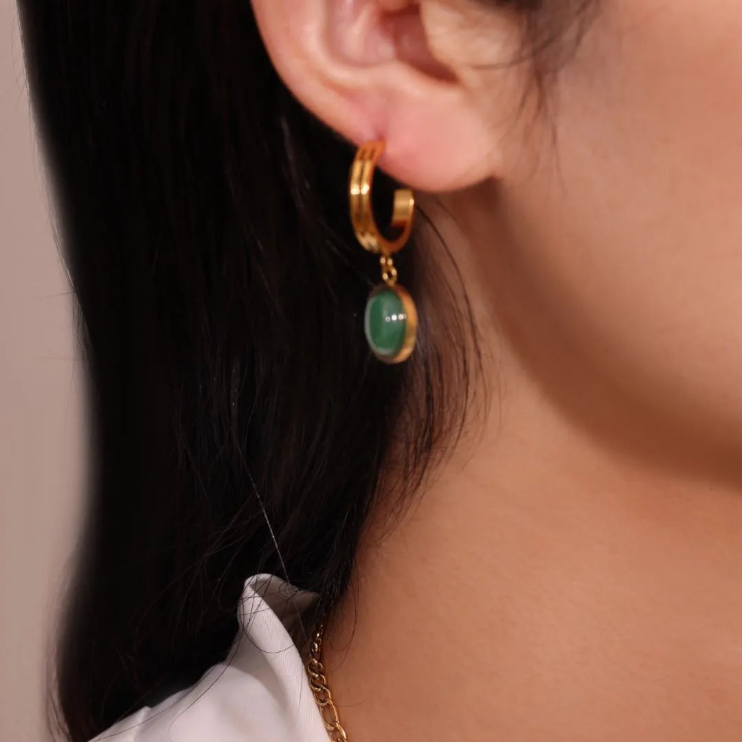 Boucles d'Oreilles Aventurine "Luxe Vert"