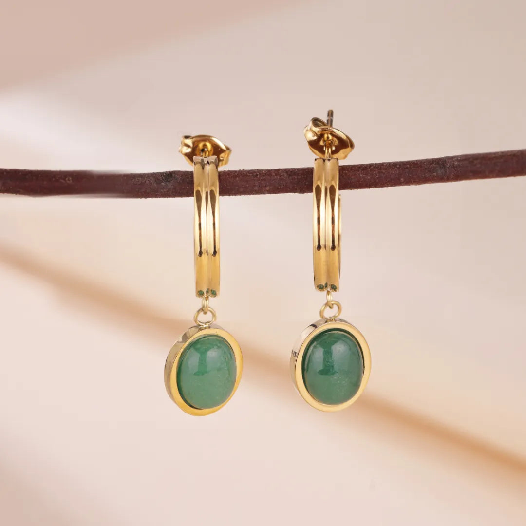 Boucles d'Oreilles Aventurine "Luxe Vert"