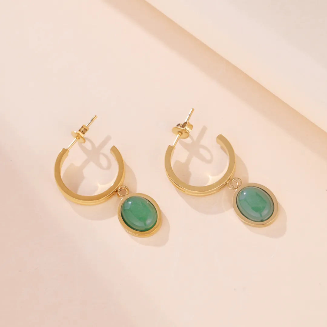 Boucles d'Oreilles Aventurine "Luxe Vert"