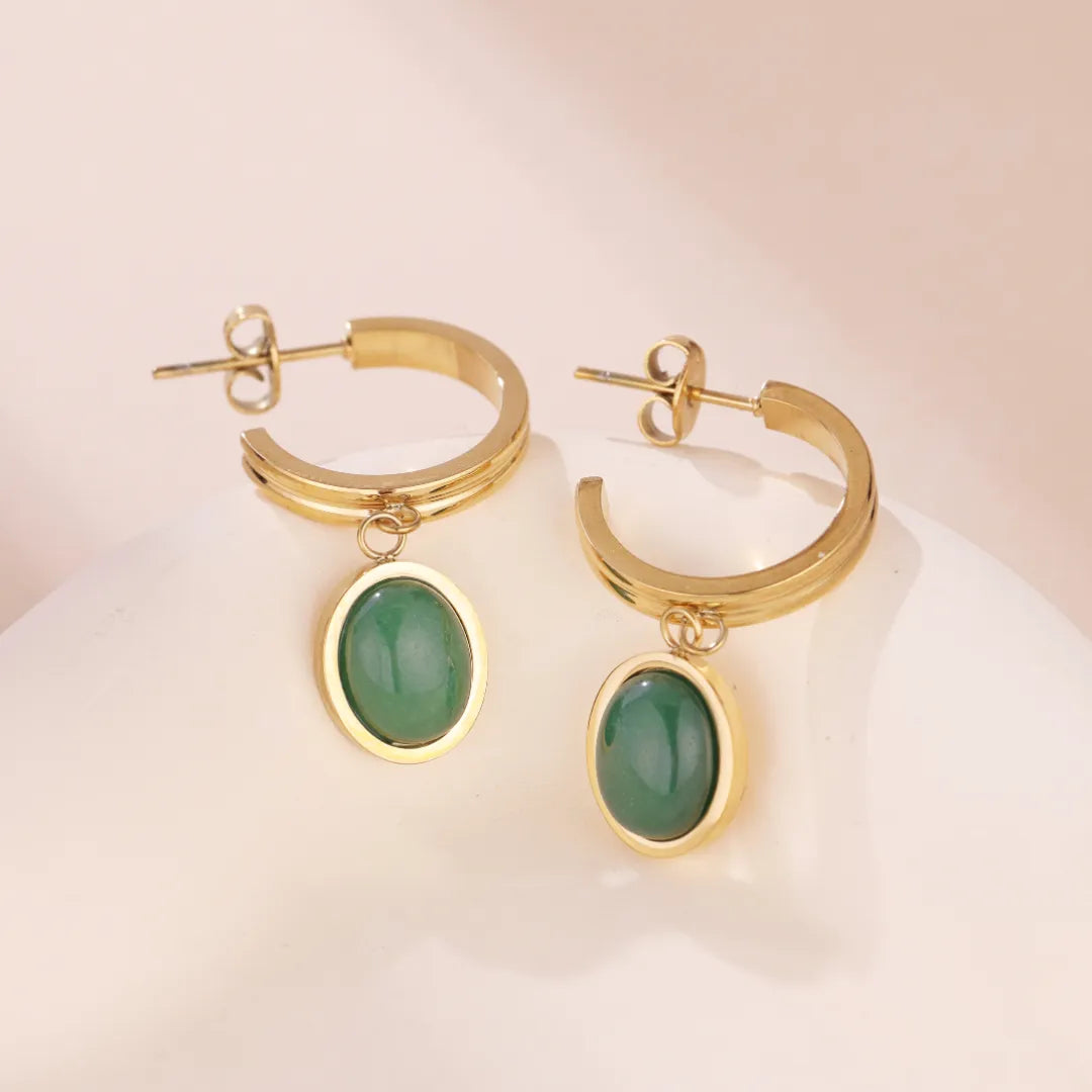 Boucles d'Oreilles Aventurine "Luxe Vert"