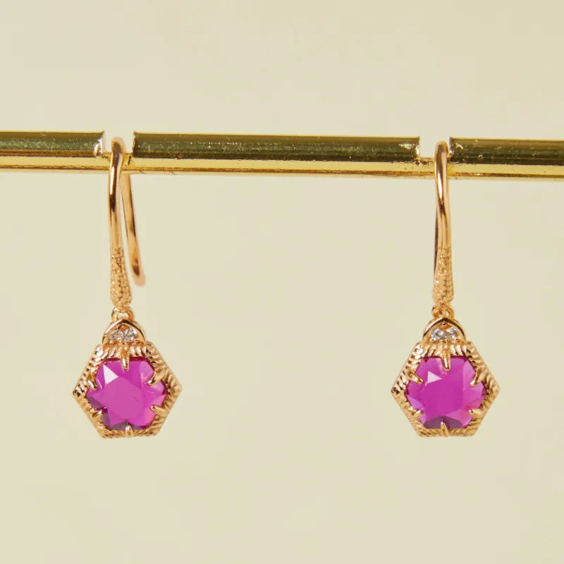 Boucles d'Oreilles Cornaline "Charm de Vitalité" Argent Doré Or
