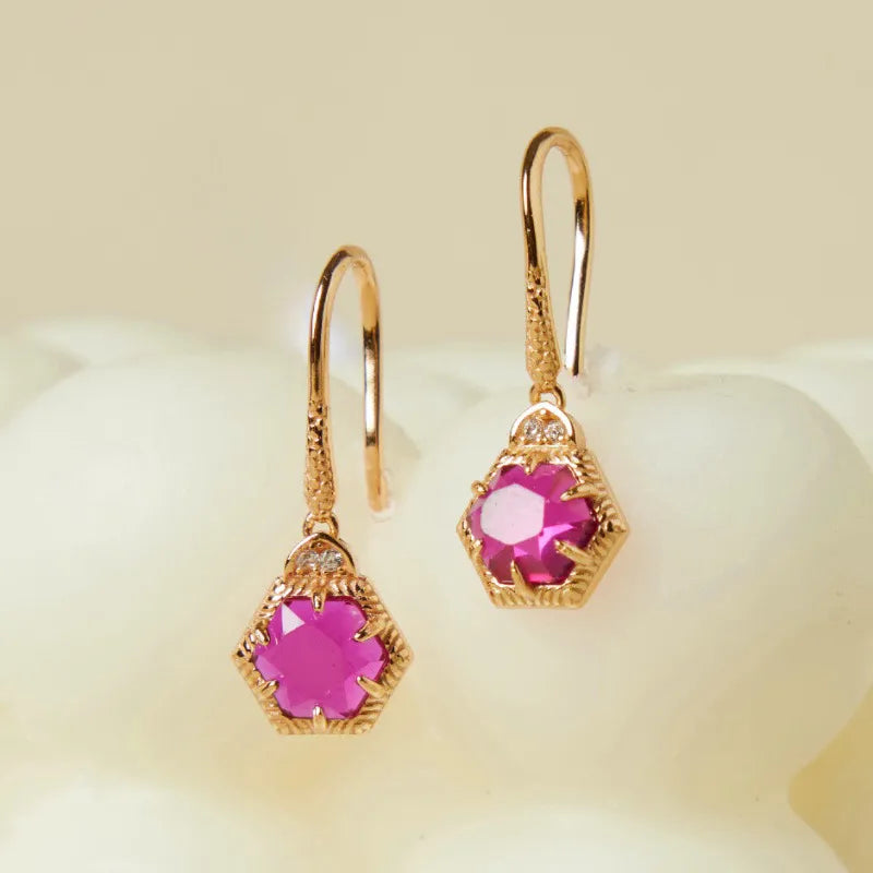 Boucles d'Oreilles Cornaline "Charm de Vitalité" Argent Doré Or