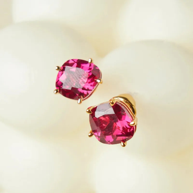 Pendientes de Cornalina "Esencia Elegante" Plata Dorada