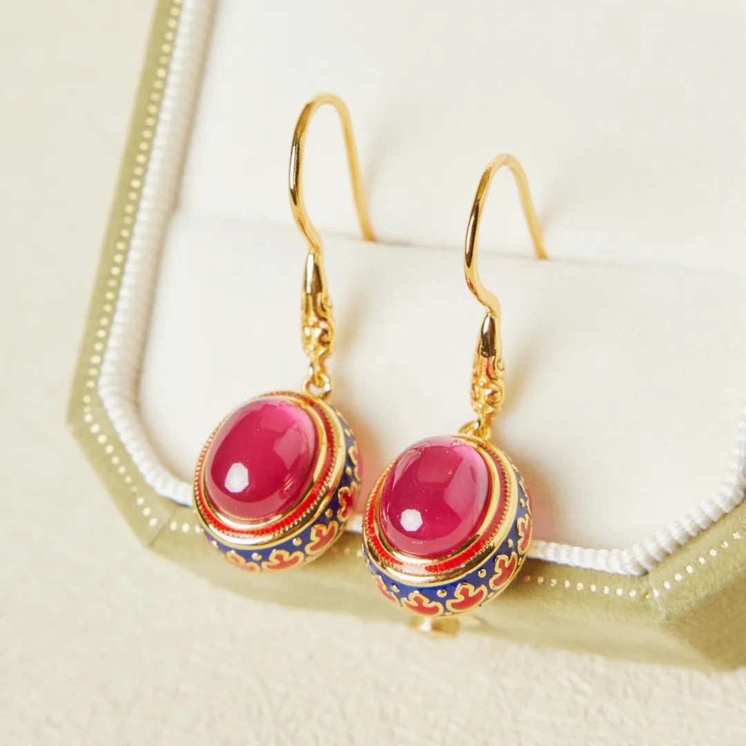 Boucles d'Oreilles Cornaline "Splendeur" Argent Doré Or