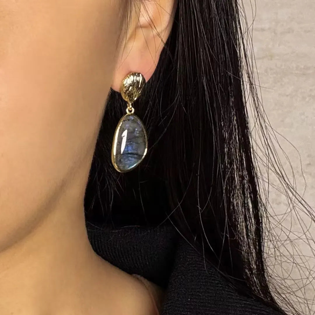 Boucles d'Oreilles Labradorite "Force Naturelle"