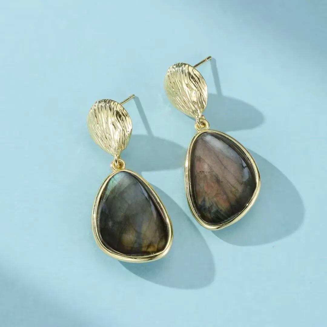 Boucles d'Oreilles Labradorite "Force Naturelle"