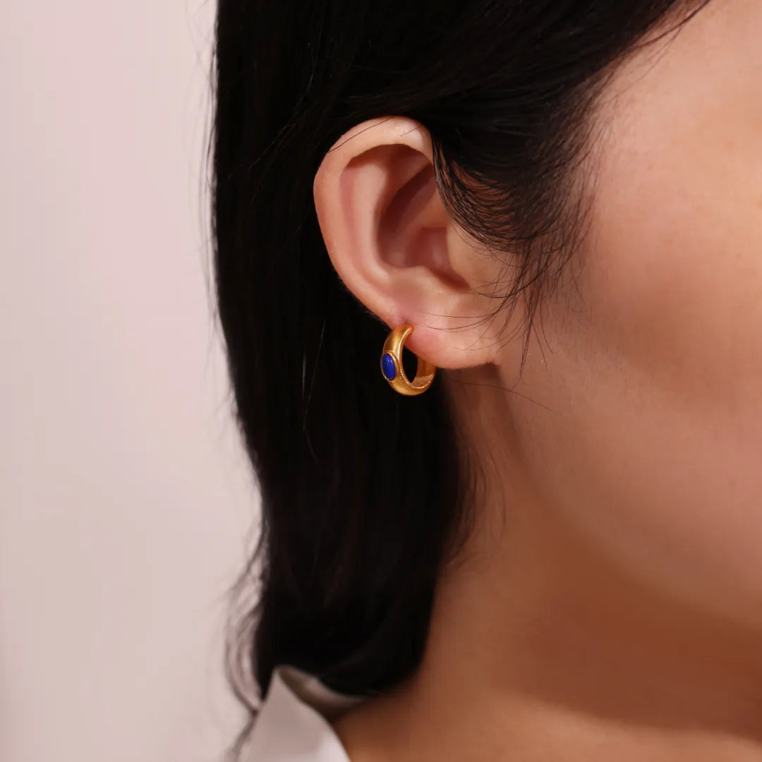 Earrings Lapis Lazuli "Royal Secret" Gold-Plated Silver