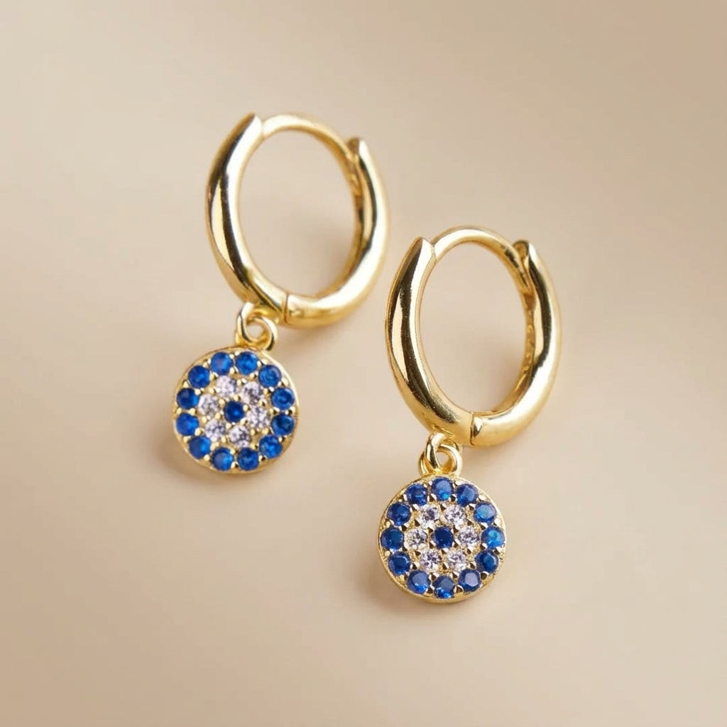 Pendientes Mal de Ojo "Encanto Azul" Plata Dorada Oro